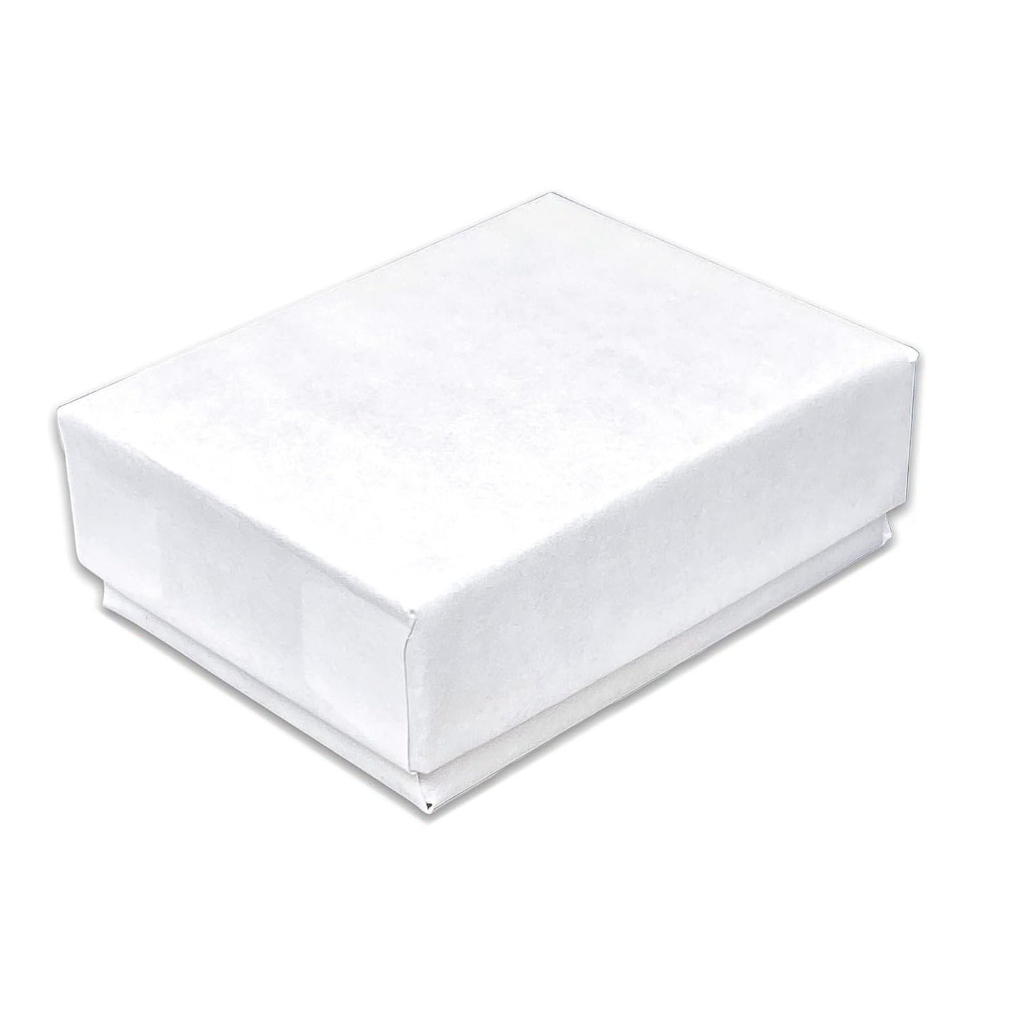 1 15/16" x 1 1/4" x 11/16" Matte White Cotton Filled Paper Box