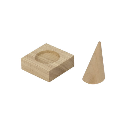 1 7/8" x 2 1/2" Natural Wood Single Finger Ring Display