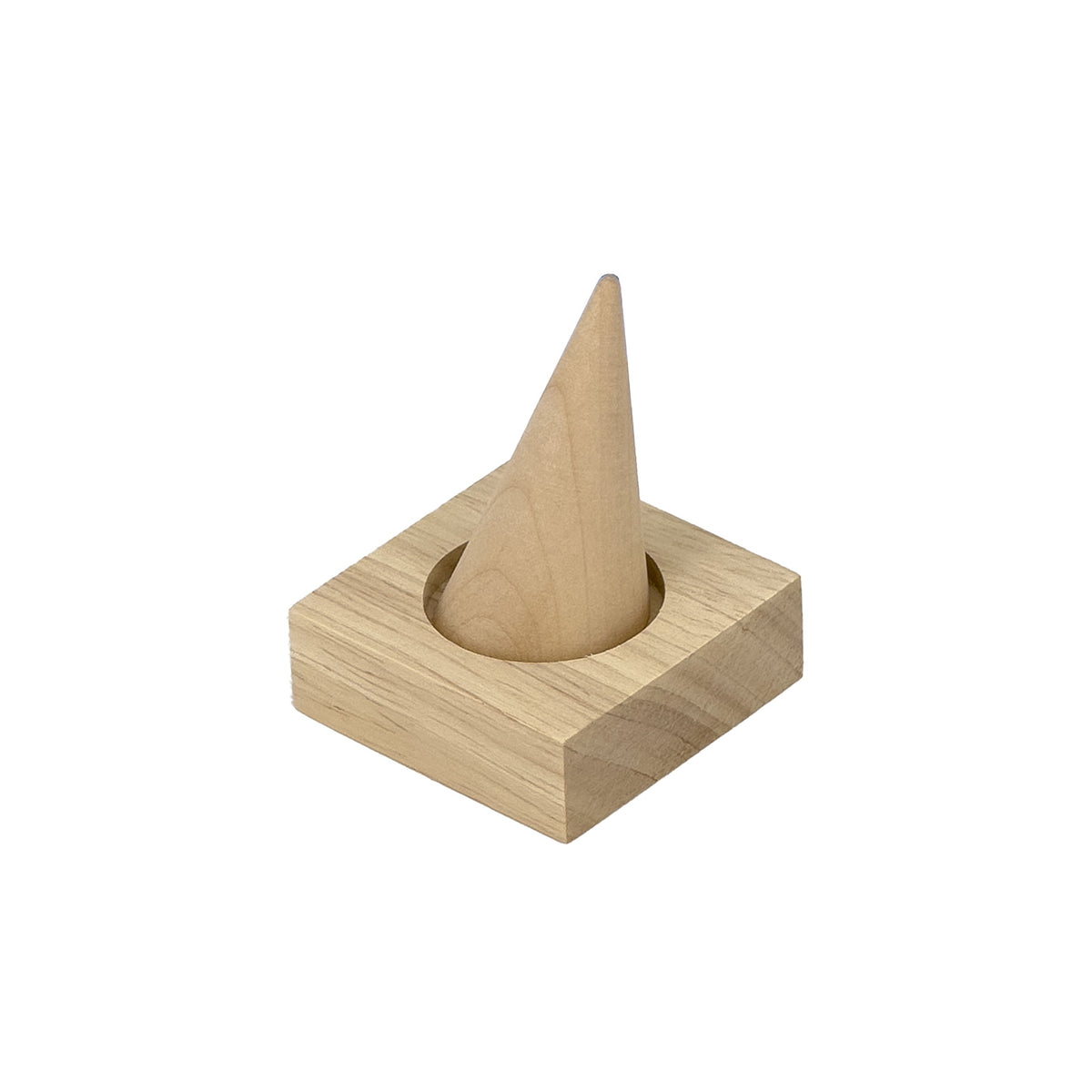 1 7/8" x 2 1/2" Natural Wood Single Finger Ring Display