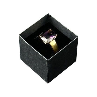 1 9/16" x 1 9/16" Black Paper Ring Box with Black Foam Insert