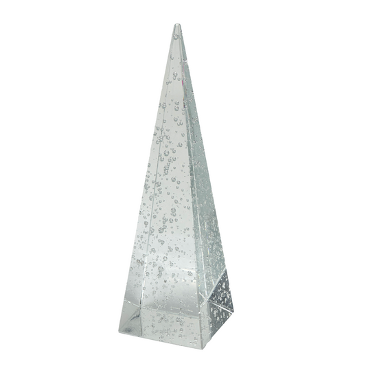 10 1/4" Clear Pyramid Crystal Paperweight