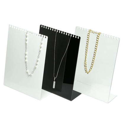 10 1/4" x 7 7/8" Clear Acrylic Necklace Display Stand with 17 Notches