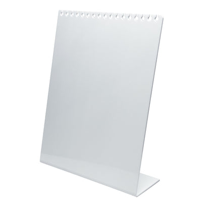 10 1/4" x 7 7/8" White Acrylic Necklace Display Stand with 17 Notches
