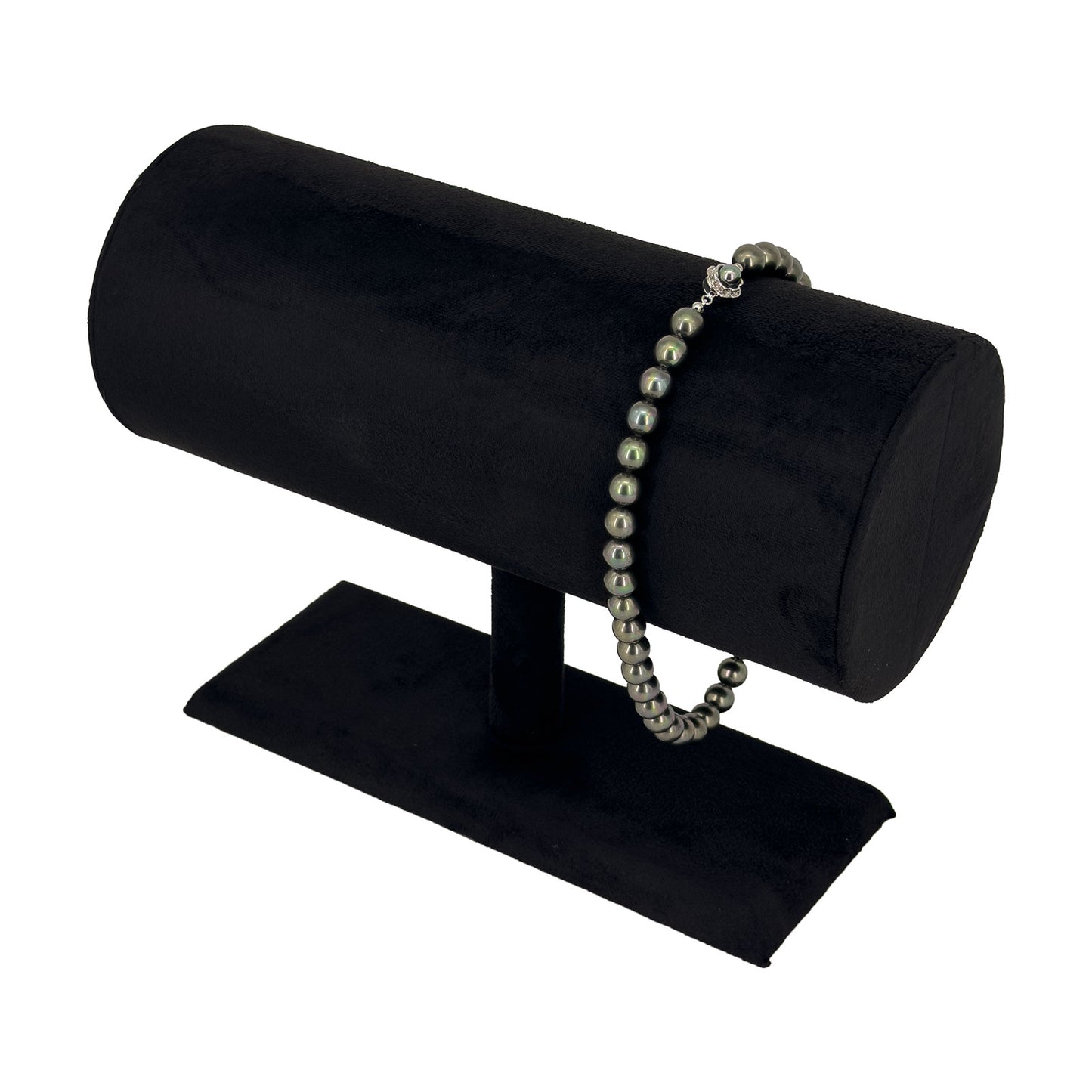 10 3/4" x 8" Black Velvet Single Round T-Bar Display