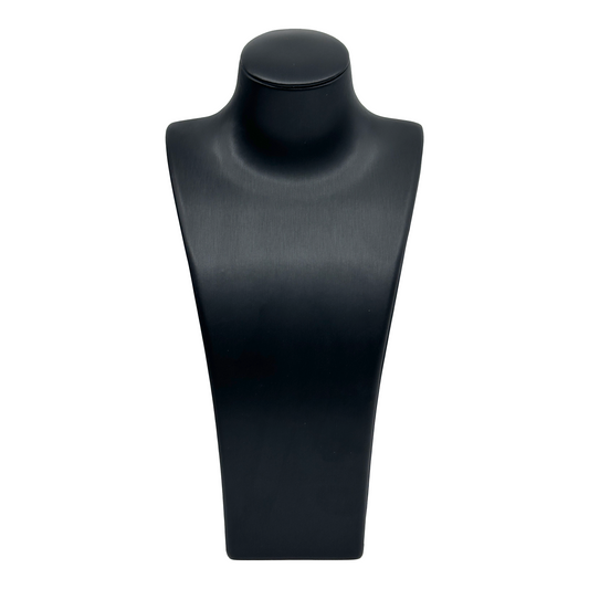10" Black PU Linen Texture Necklace Bust Display