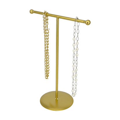 10" Gold Metal T-Bar Necklace Jewelry Display Stand