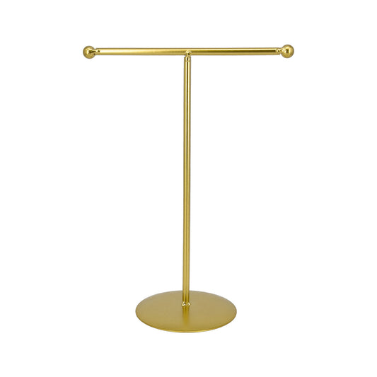 10" Gold Metal T-Bar Necklace Jewelry Display Stand