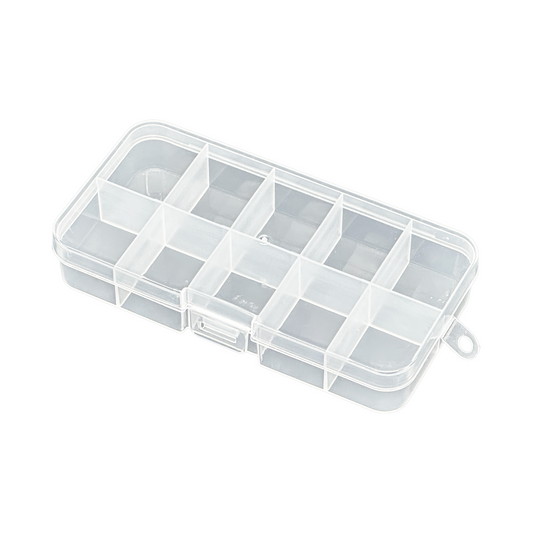 10 Grid Small Clear Plastic Compartment Organizer Storage Case