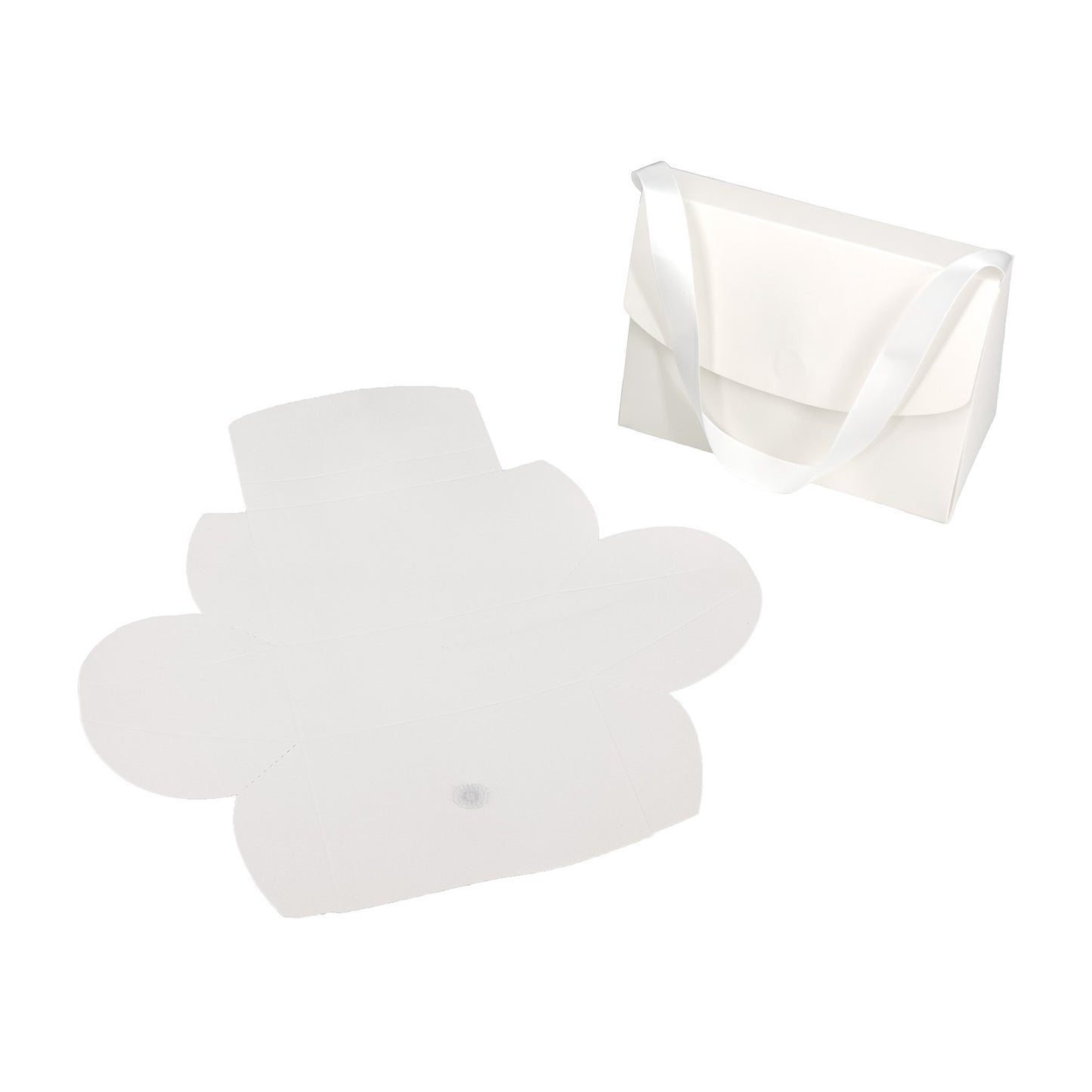 10-Pack 6" x 4.5" White Folding Paper Gift Bags with Handle