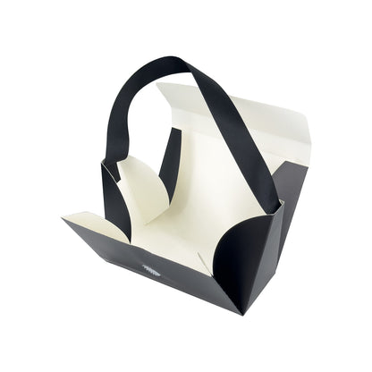 10-Pack 4.5" x 3" Black Folding Paper Gift Bags with Handle
