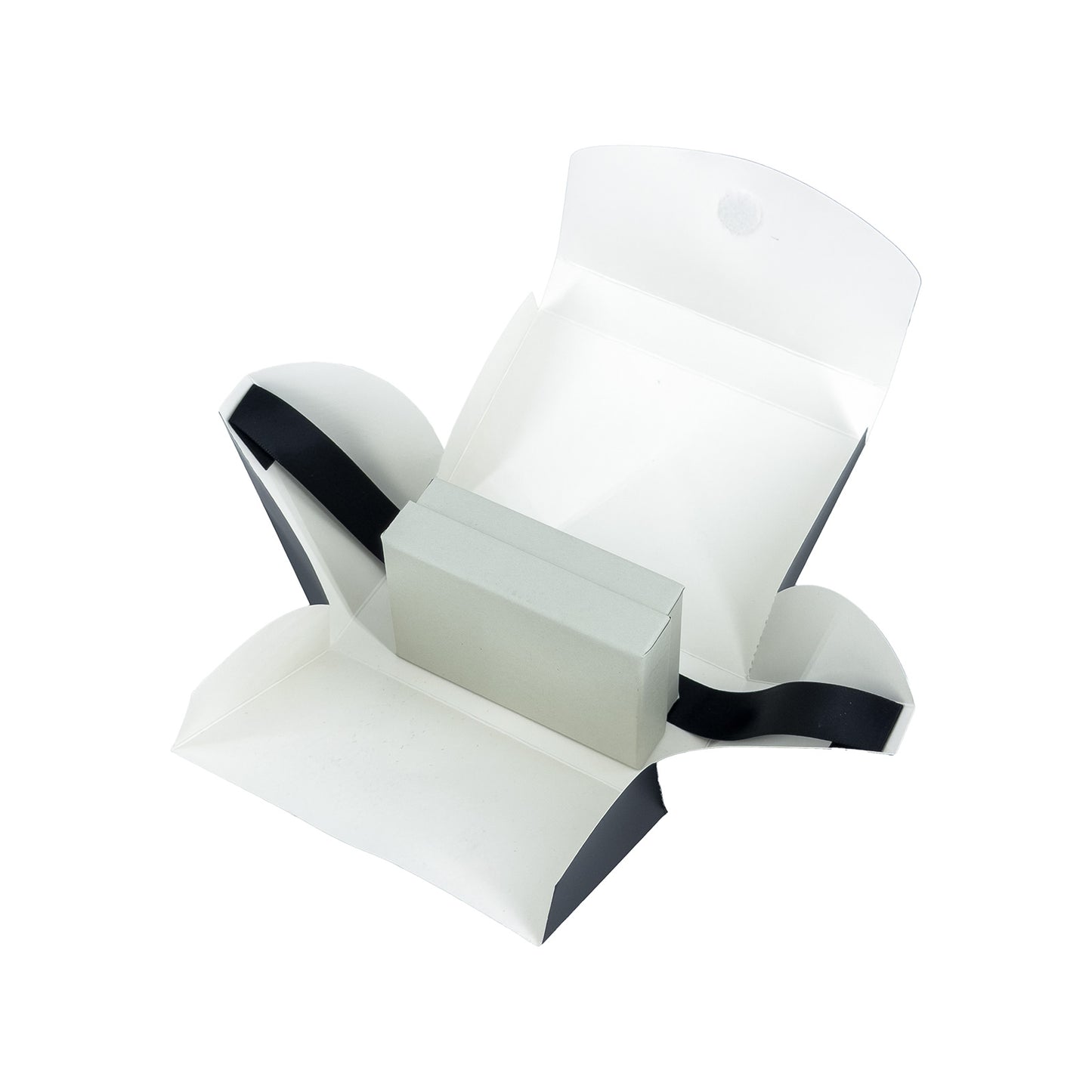 10-Pack 4.5" x 3" Black Folding Paper Gift Bags with Handle