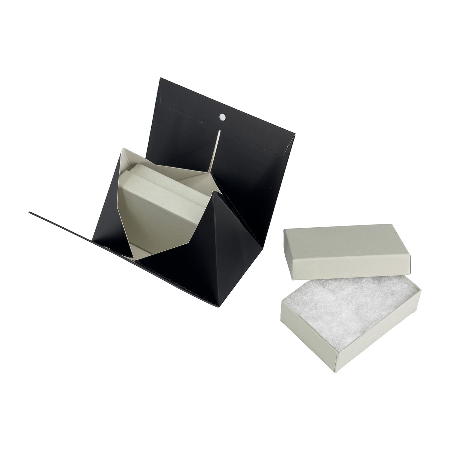 10-Pack Black Folding Paper Gift Bags with Ribbon Closure
