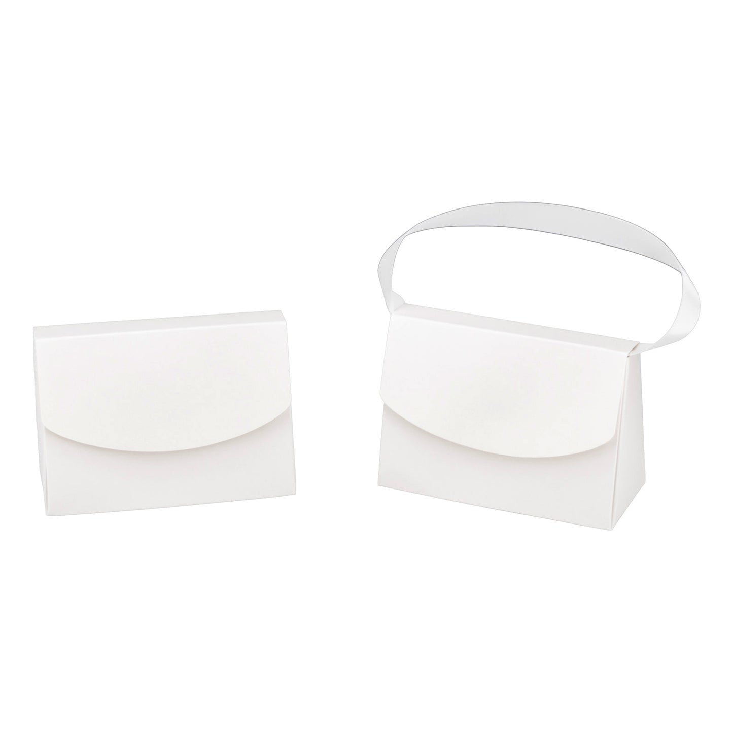 10-Pack 4.5" x 3" White Folding Paper Gift Bags with Handle