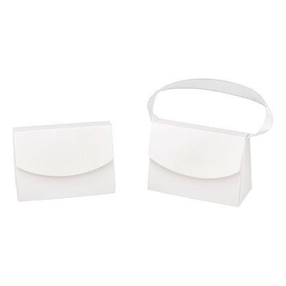 10-Pack 4.5" x 3" White Folding Paper Gift Bags with Handle
