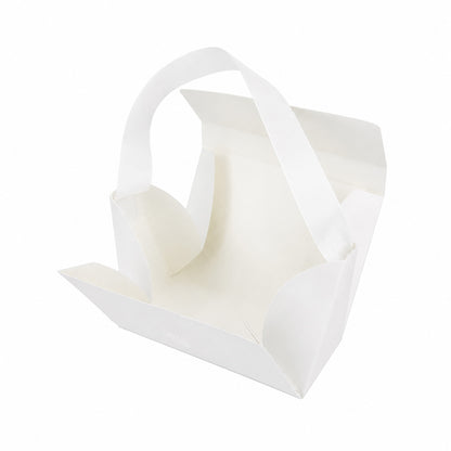 10-Pack 4.5" x 3" White Folding Paper Gift Bags with Handle