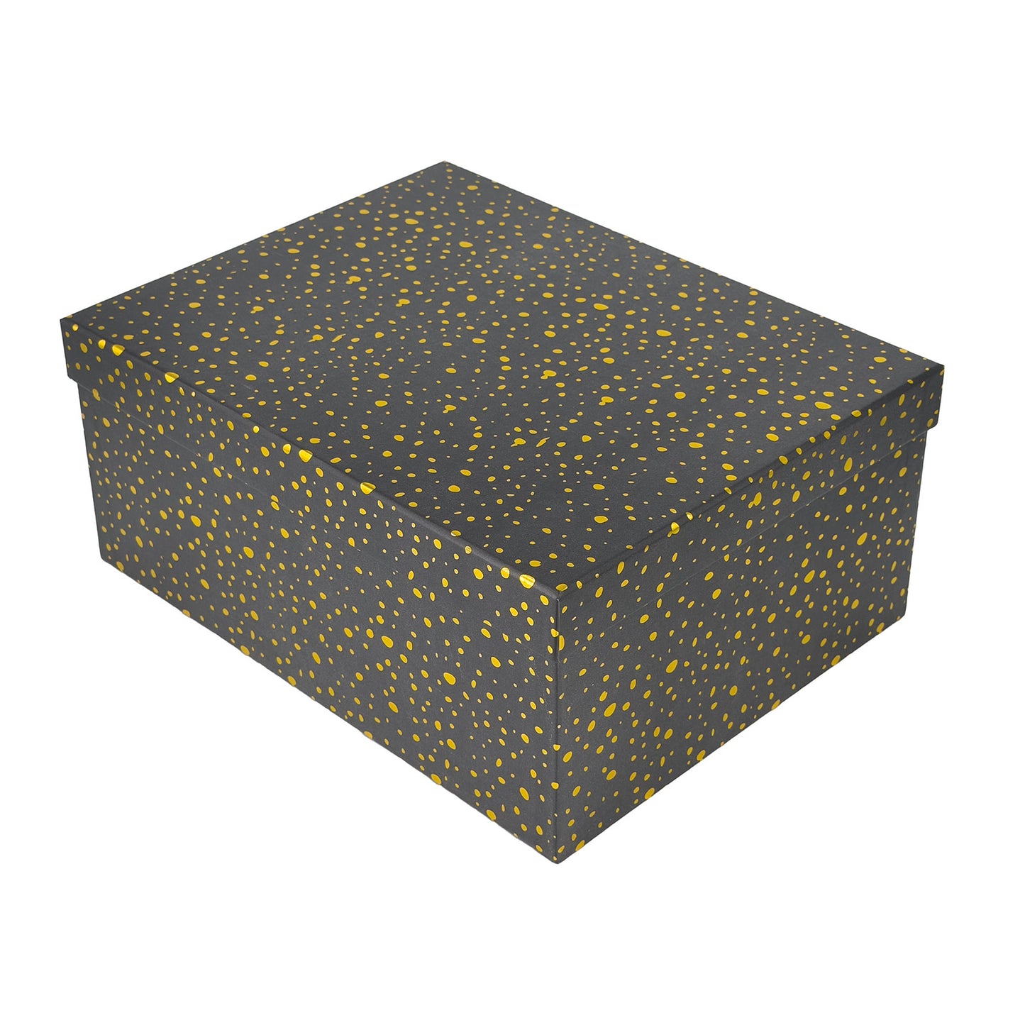 10-Piece Black Nested Gift Box Set with Gold Dot Design