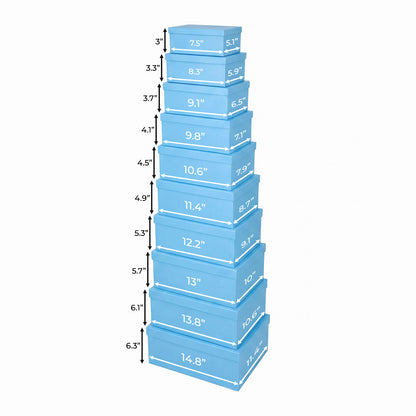 10-Piece Blue Nested Gift Box Set