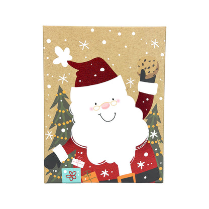 10-Piece Kraft Nested Gift Box Set with Santa Claus Christmas Design