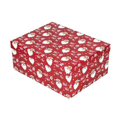 10-Piece Red Nested Gift Box Set with Santa Claus Ho Ho Ho Design