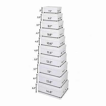 10-Piece White Nested Gift Box Set