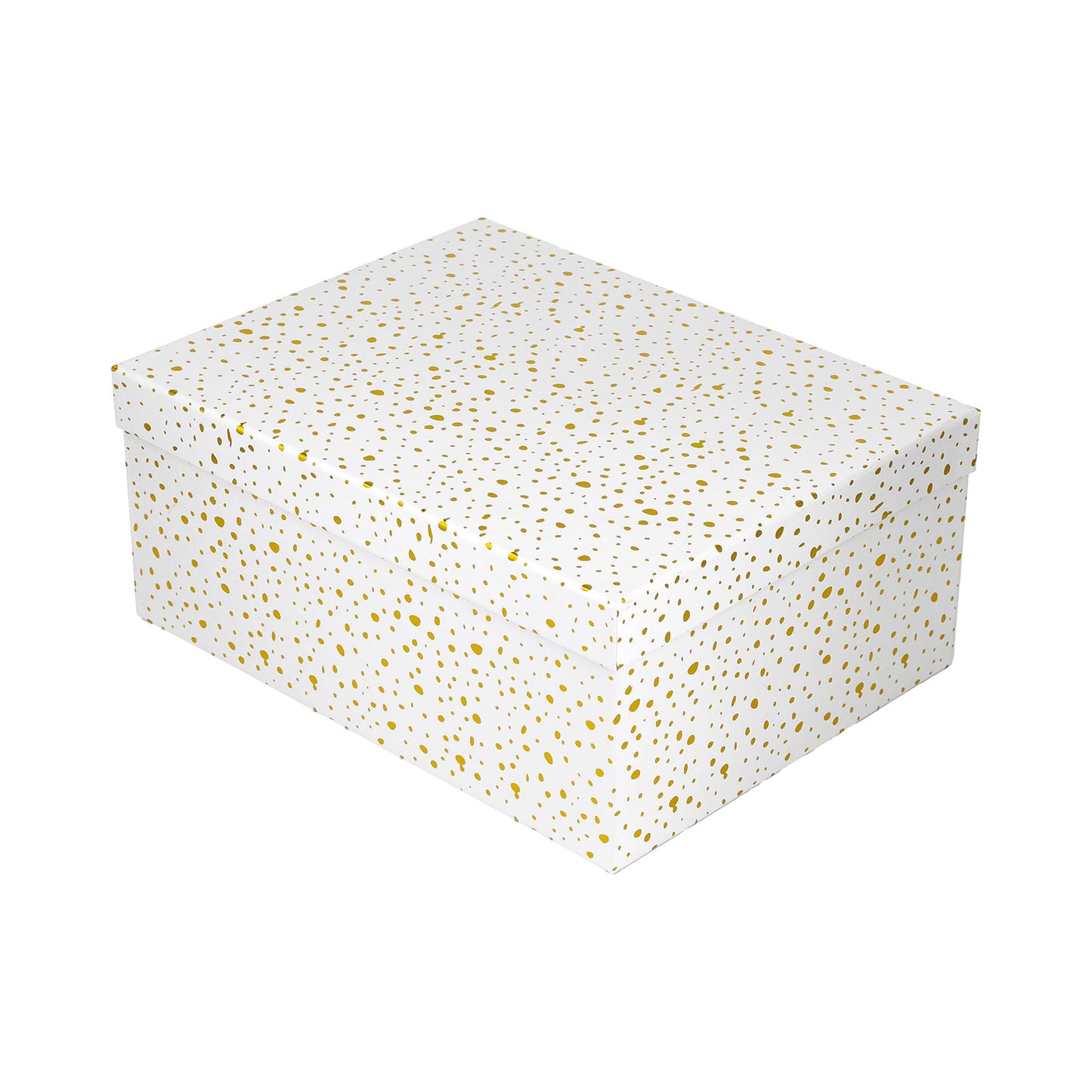 10-Piece White Nested Gift Box Set with Gold Dot Design