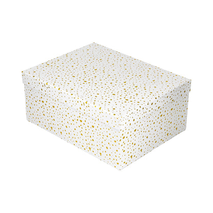 10-Piece White Nested Gift Box Set with Gold Dot Design