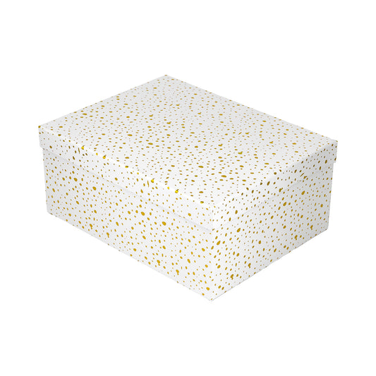 10-Piece White Nested Gift Box Set with Gold Dot Design