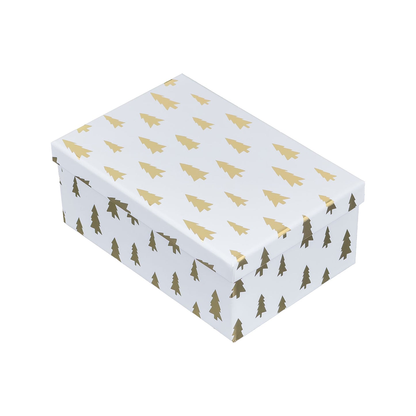 10-Piece White Nested Gift Box Set with Gold Tree Design