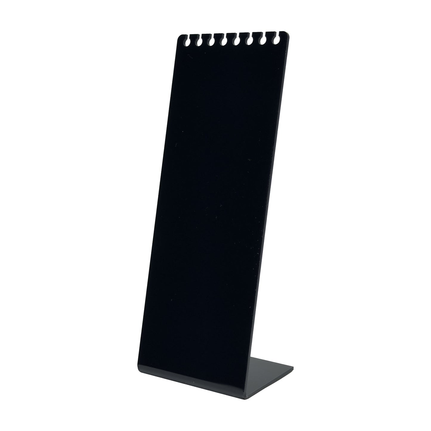 10" x 3 7/8" Black Acrylic Necklace Display Stand with 8 Notches