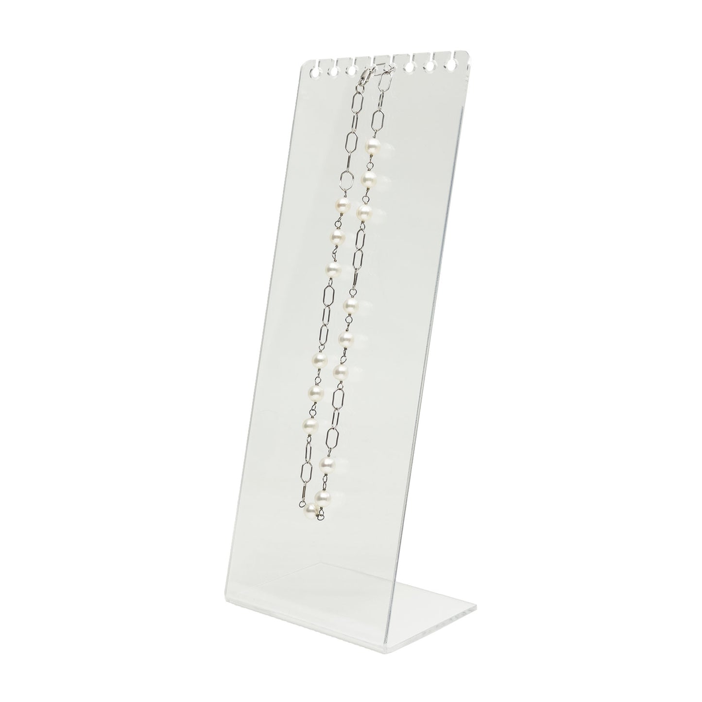 10" x 3 7/8" Clear Acrylic Necklace Display Stand with 8 Notches