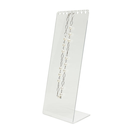10" x 3 7/8" Clear Acrylic Necklace Display Stand with 8 Notches
