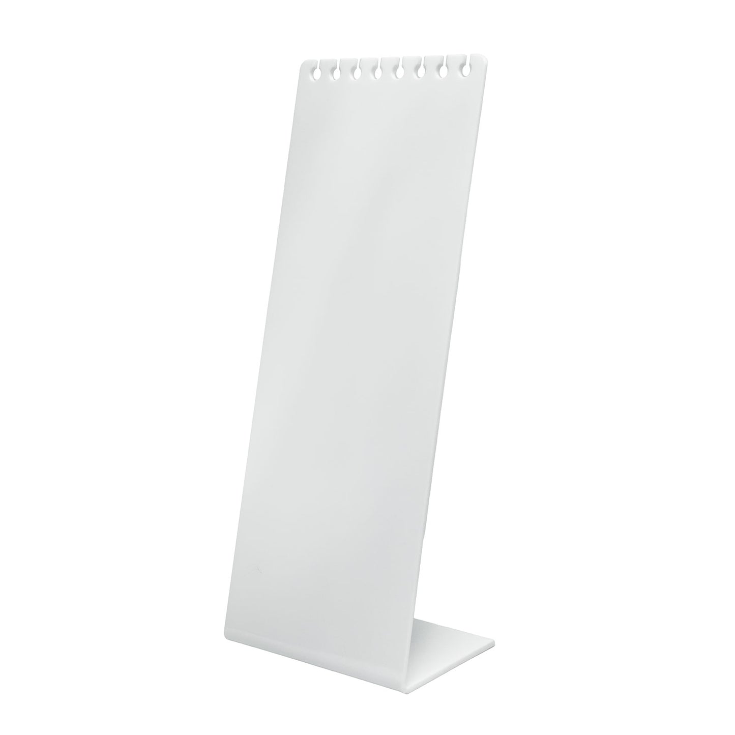 10" x 3 7/8" White Acrylic Necklace Display Stand with 8 Notches
