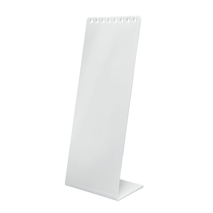 10" x 3 7/8" White Acrylic Necklace Display Stand with 8 Notches
