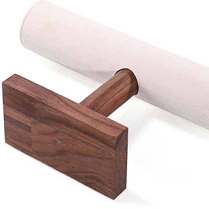 10" x 6" Cream Microfiber Walnut T-Bar Jewelry Display