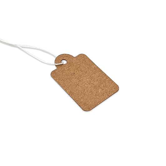 100-Pack of 15 x 25mm Kraft Paper Knotted String Price Tags