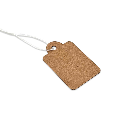 100-Pack of 22 x 35mm Kraft Paper Knotted String Price Tags