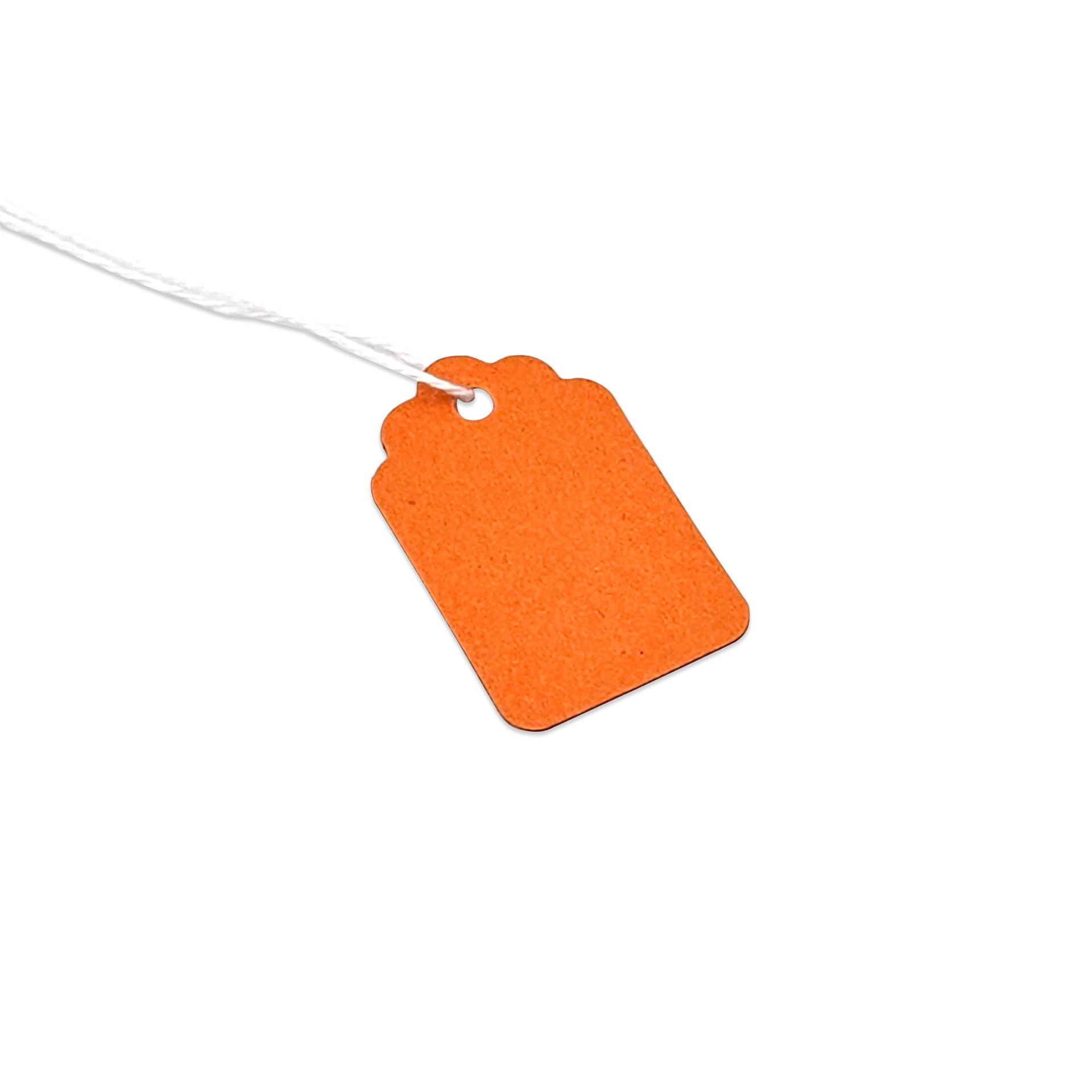 22 x 35mm Orange Paper Knotted String Price Tags, image size:1920x1920