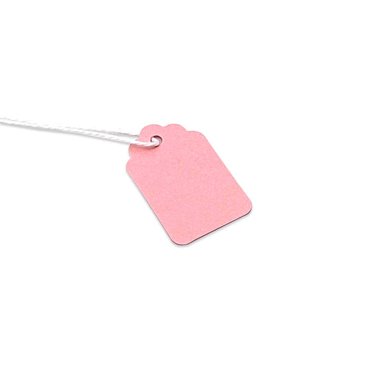 100-Pack of 22 x 35mm Pink Paper Knotted String Price Tags