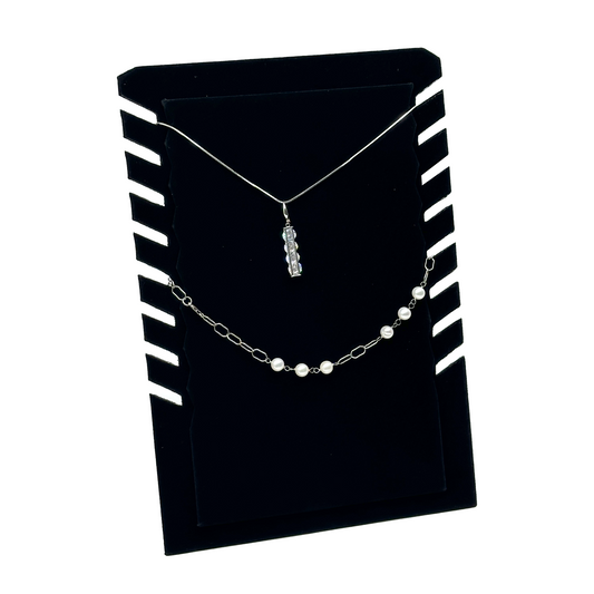 11 1/4" x 7 3/4" Black Velvet Necklace Display Easel with Notches (2-Pack)
