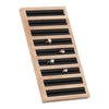 11.5" x 6" Wood Black Velvet 9 Row Ring Display Stand