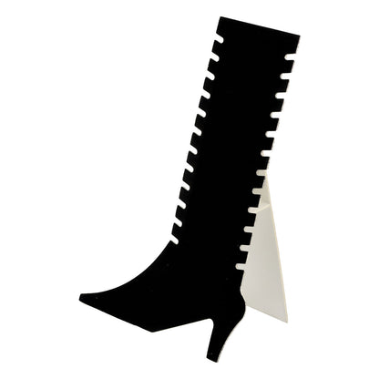 11" Black Velvet Boot-Shaped Necklace Display Easel with Notches