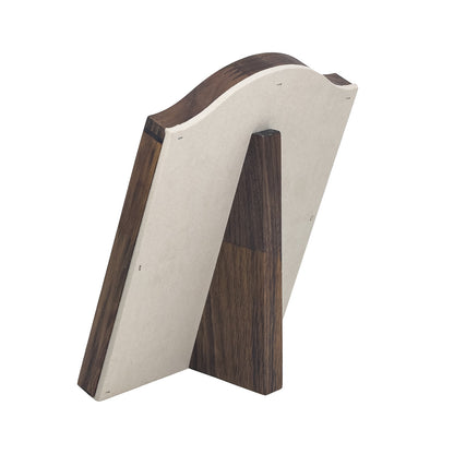11" x 5" Beige Velvet Walnut Wood Ring Display Board