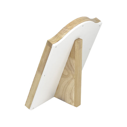 11" x 5" White Leatherette Natural Wood Ring Display Board