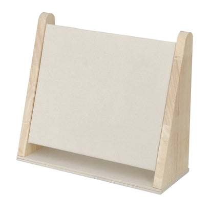 12 1/4" x 10 1/2" Beige Velvet Wood Necklace Display with 16 Hooks