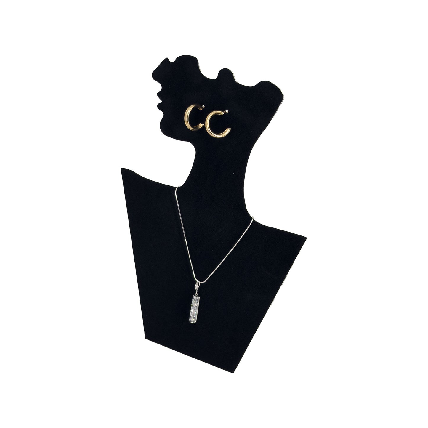 12" Black Cardboard Necklace and Earring Easel Display