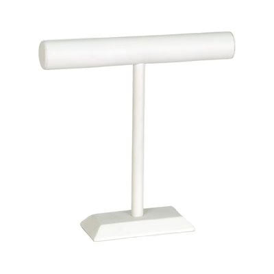 12" H White Leatherette Single Round T-Bar