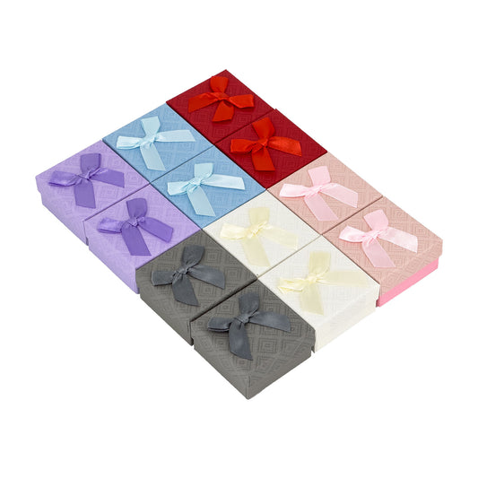 12-Pack Assorted Necklace Gift Boxes with Ribbon Bows
