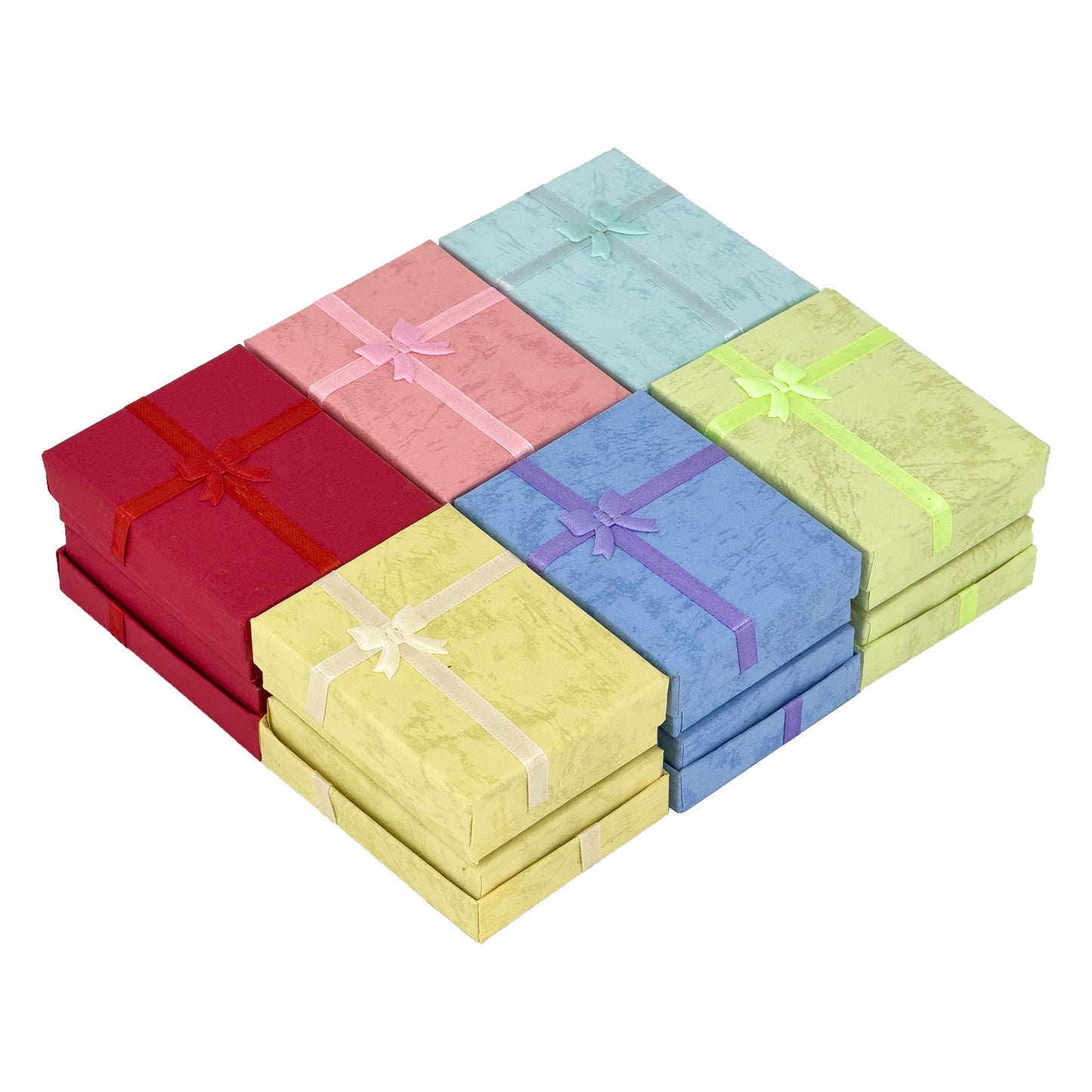 12-Pack Assorted Pendant Necklace Gift Boxes with Ribbon Bows