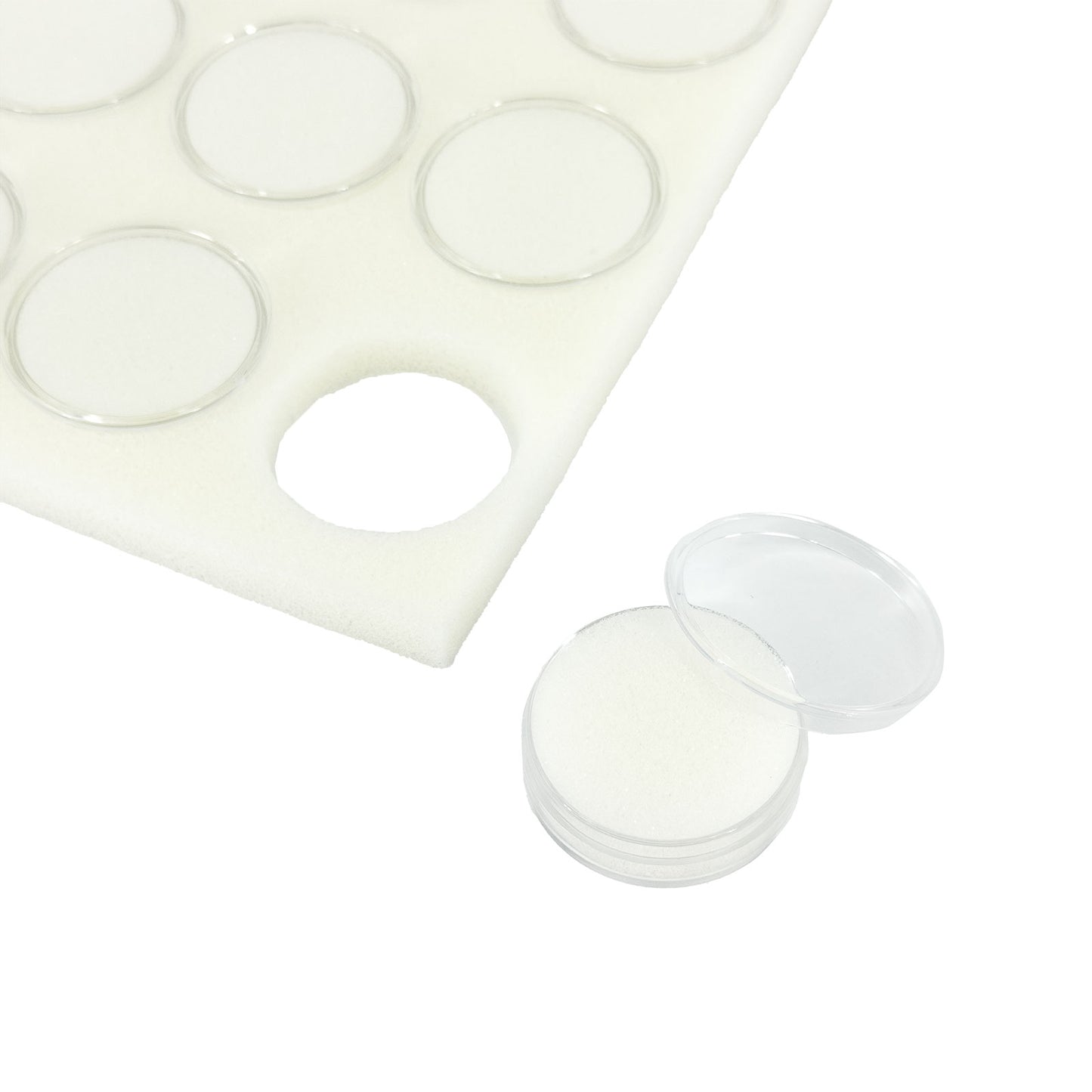 12 Piece White Foam Gemstone Jars