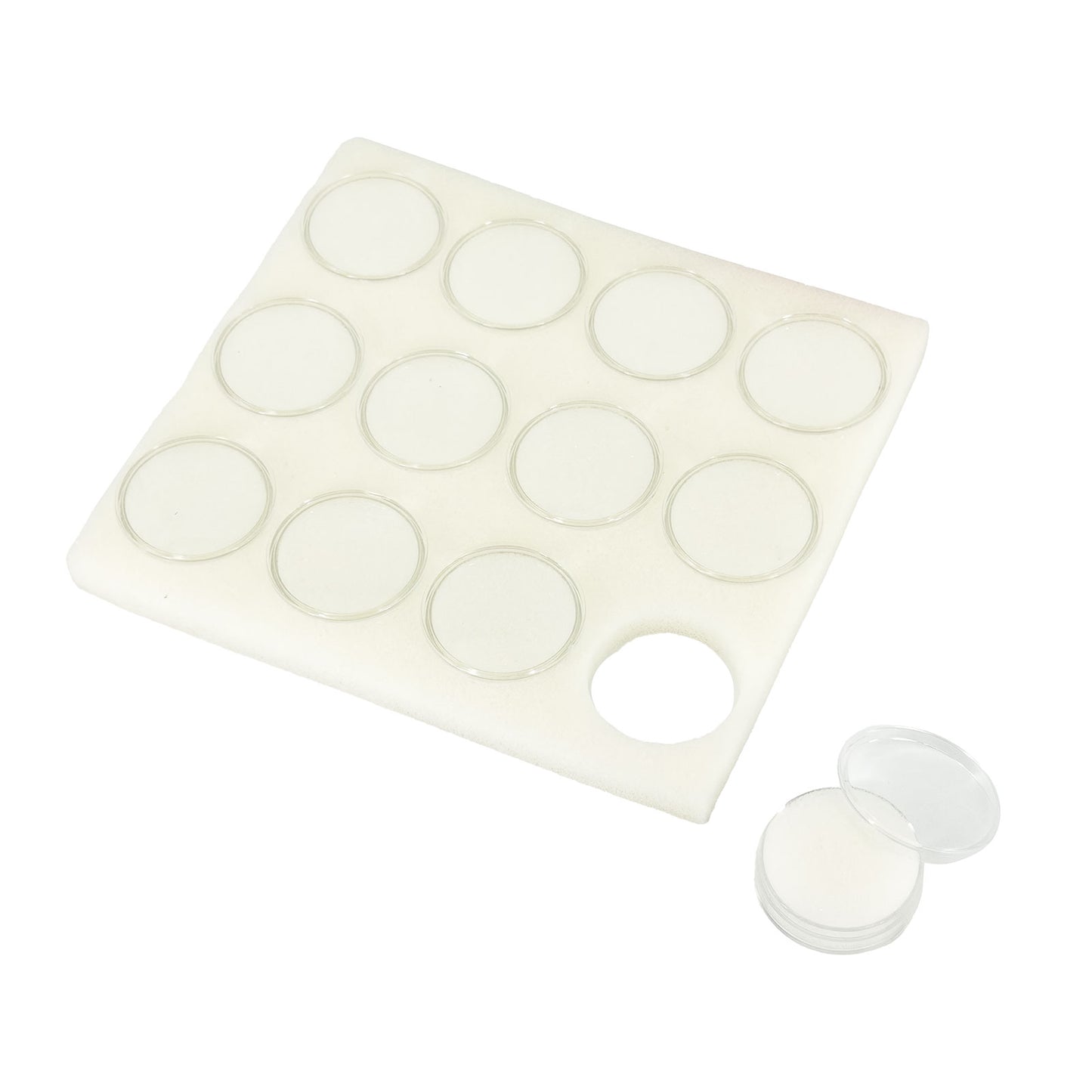 12 Piece White Foam Gemstone Jars